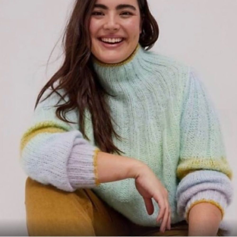 Anthropologie Perri Ombré Wool Blend Pullover Tunic Sweater